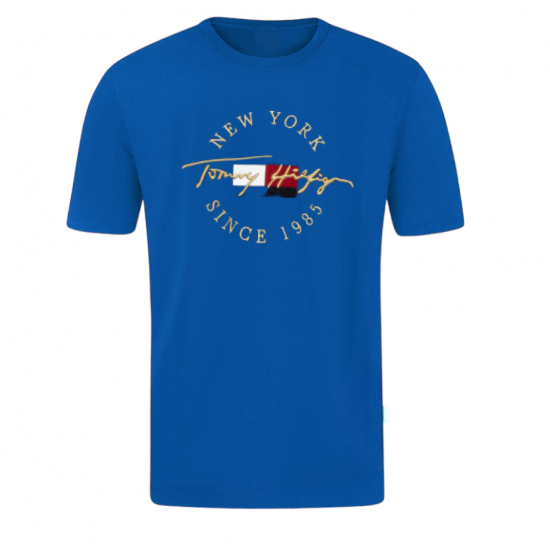 T-SHIRT 100% ΒΑΜΒΑΚΙ ΜΕ LOGO - ΜΠΛΕ ΡΟΥΑ - TOMMY NEW YORK ΜΕΓΑΛΟ T-SHIRT 100% ΒΑΜΒΑΚΙ ΜΕ LOGO - ΜΠΛΕ ΡΟΥΑ - TOMMY NEW YORK ΜΕΓΑΛΟ